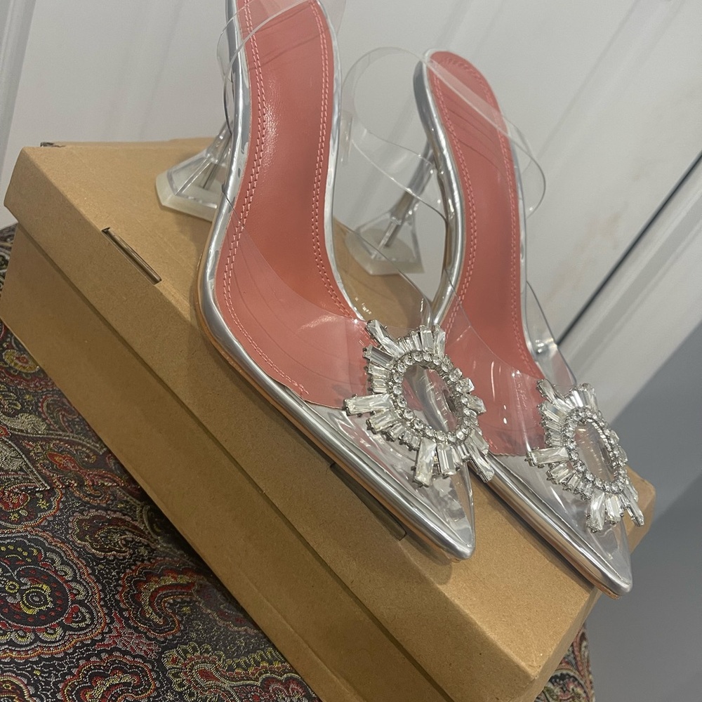 Clear high heels